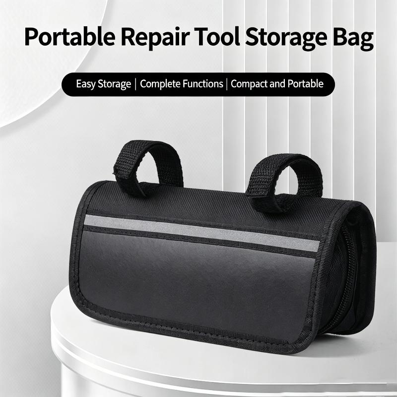 Bicycle Handlebar Tool Storage Bag Waterproof Fabric With Reflective Strip For Mountain Road Cycling Commute