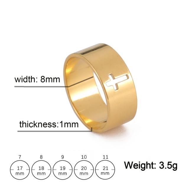 Stainless Steel Couple Rings Stylish Jewelry  Color Color Supernatural Cross Women 'S Men 'S Finger Ring Engagement Bridal Bridal Present Gift