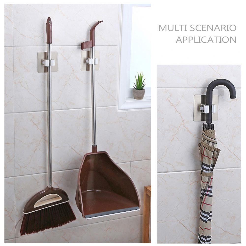 1~10PCS Self Adhesive Multi-Purpose Hooks Wall Mounted Mop Organizer Holder RackBrush Broom Hanger Hook Kitchen Bathroom Strong