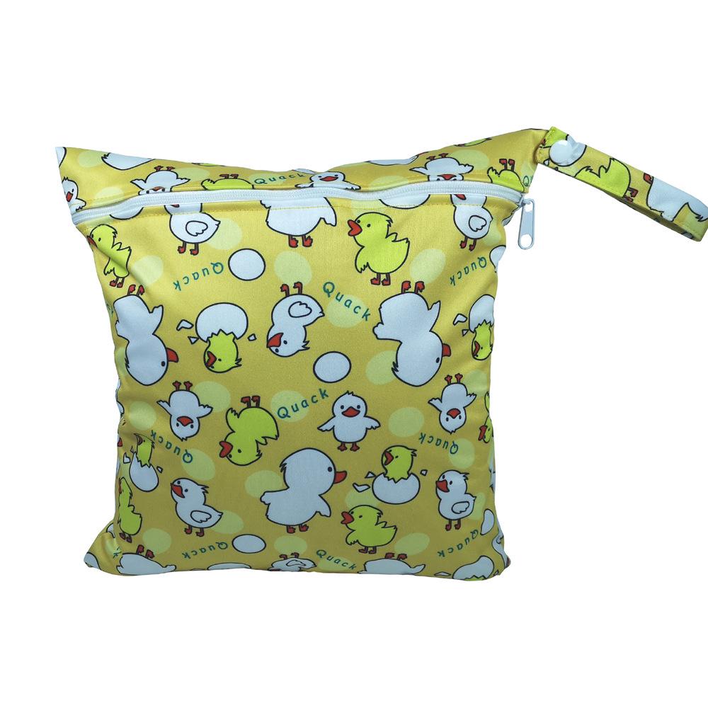SGS Certified Baby Diaper Bag - Cartoon Pattern, Washable, Wet/Dry Storage