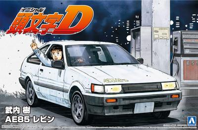 Aoshima Bunka Kyozaisha Initial D Itsuki Takeuchi AE85 Levin-Kunststoffmodell Nr. 10 im Maßstab 1:24