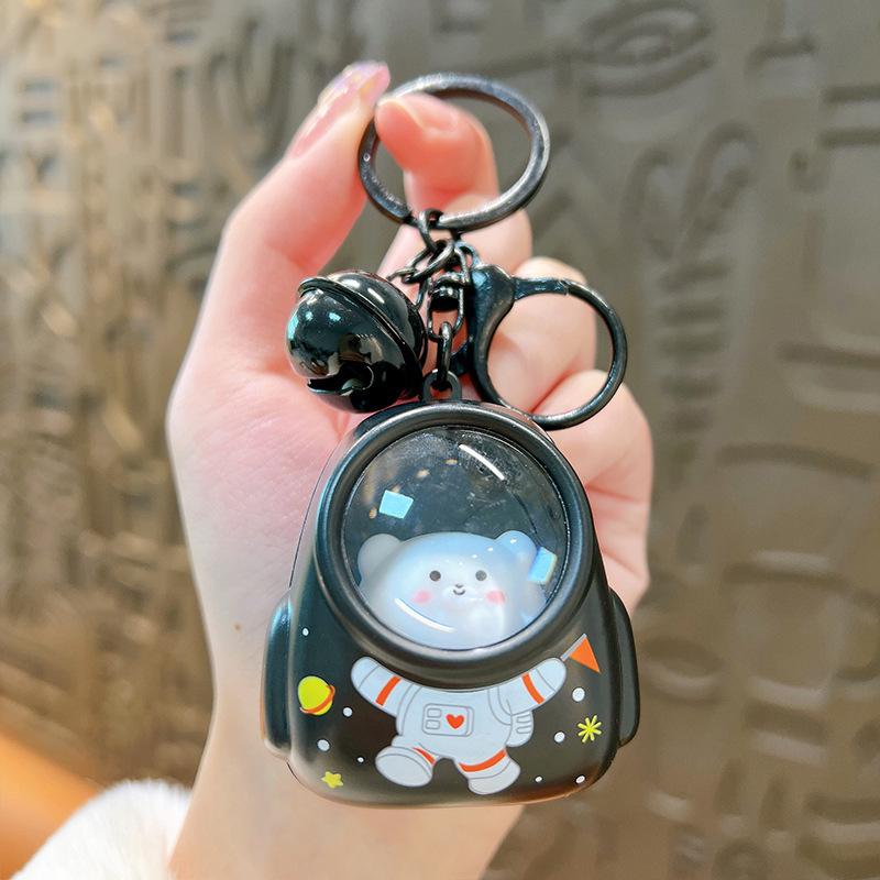 Cartoon Glow Backpack with Kitten Bear Keychain - Creative Student Schoolbag Pendant and Night Light Gift