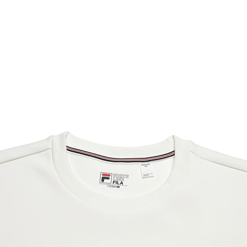 Fila Heritage Fashion Classic Retro Casual Versatile Soft Comfortable Crew Neck Pullover Sweatshirt Men Sweatshirt Cloud-Mushroom-White F11M618216FWT