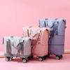 Expandable Rolling Duffle with Wheels Foldable Travel Large Capacity Double Layer Luggage Bag