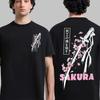 Japanese Samurai Sword Sakura Print Bestseller Men's 100%Cotton Y2k Graphic Hawaiian Luxury Shirt Women Summer Tshirt