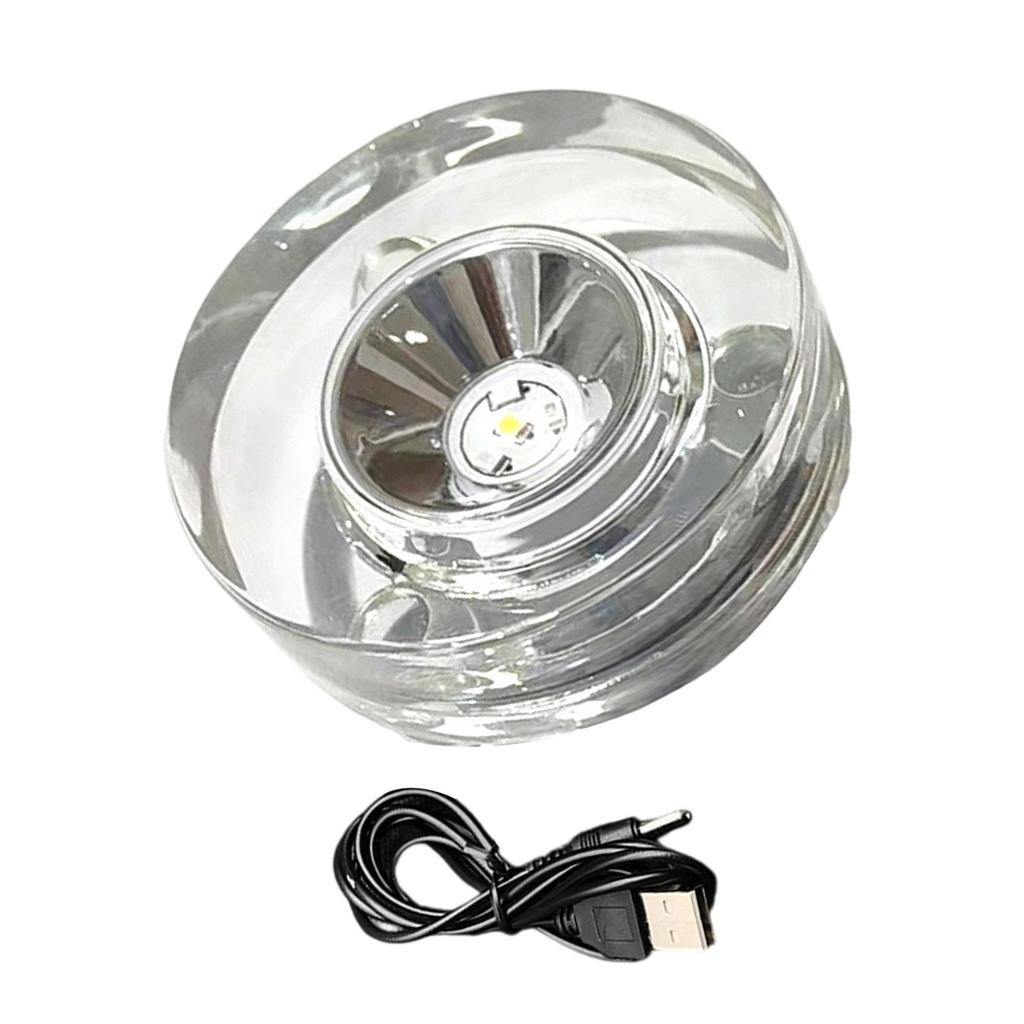 Multicolor LED Illuminated Base With USB Power for Crystals Display and Artwork Showcase Sturdy Plastic Designs
