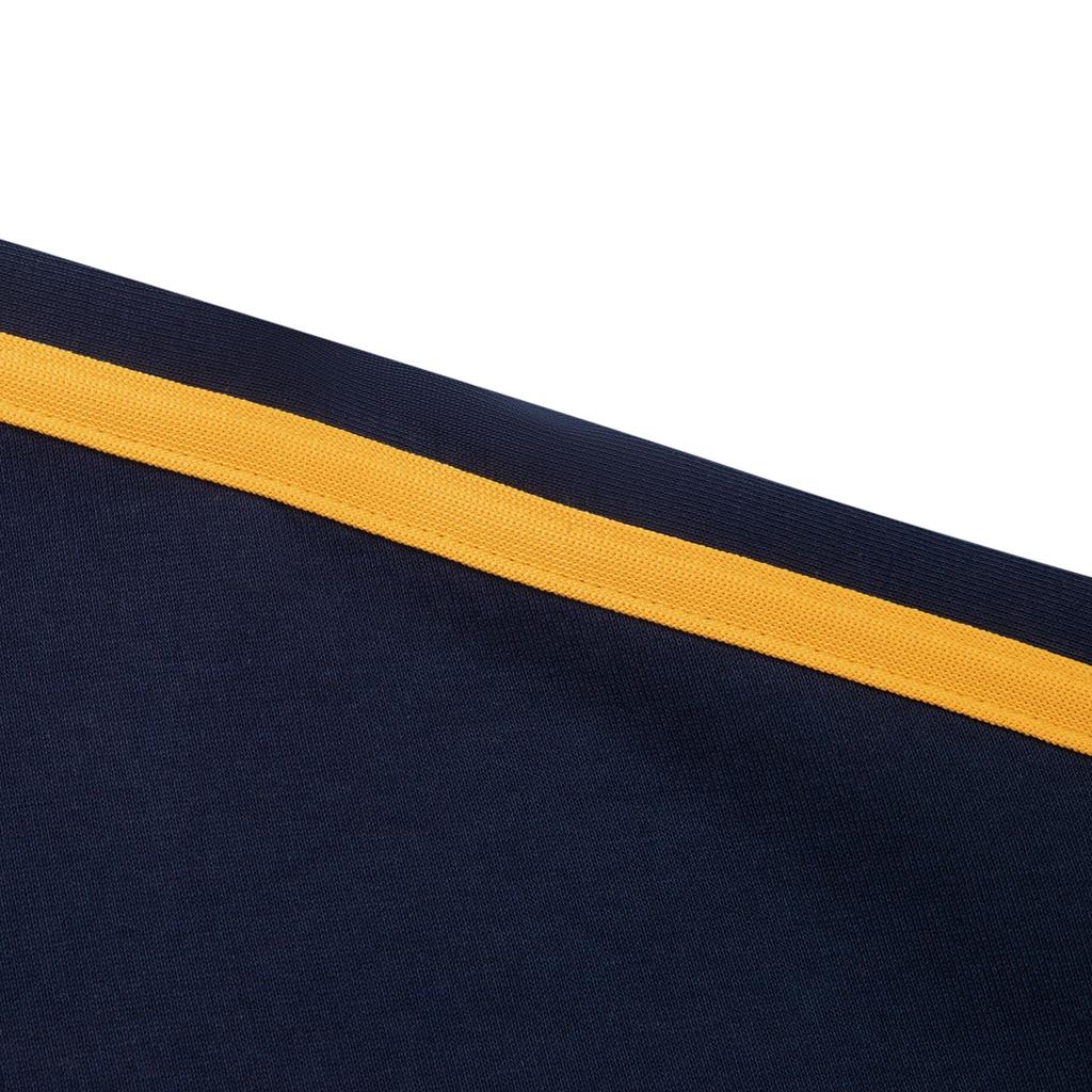 Li Ning Sports Lifestyle Series Round Neck Versatile Loose Retro Color Block Letter Striped Sweatshirt Unisex Sweatshirt Deep-Navy-Blue AWDVF87-4