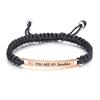 Vnox Free Personalized Custom Couple Bracelets for Women and Men Handmade Rope Braided Nameplate ID Matching Size Adjustable