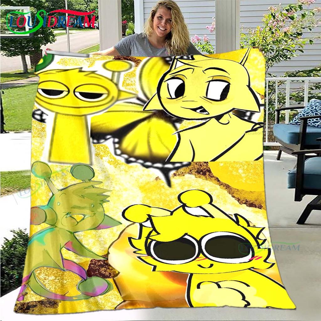 Fashion S-Sprunki Incredibox Game Four Seasons Blanket Sofa Cover Travel Bed Plush Blanket Travel Office Break Blanket Gift