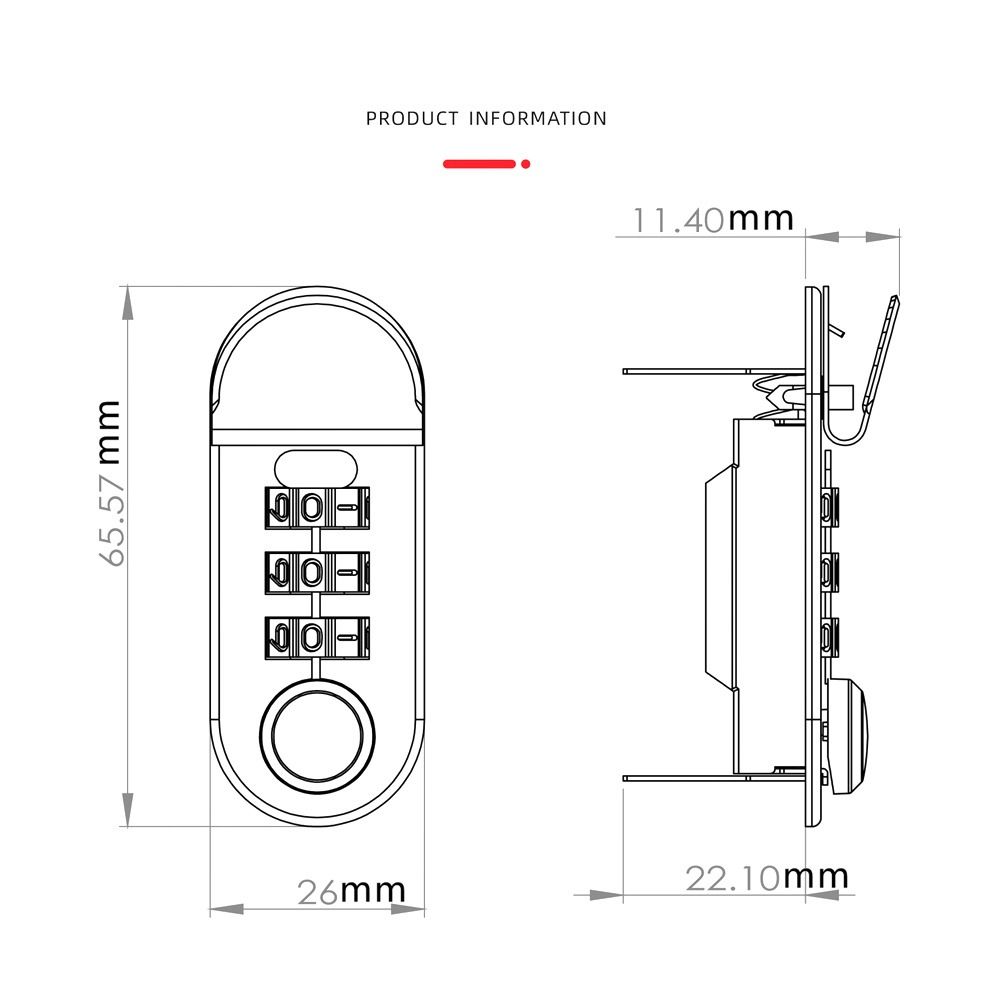 Slitesterk legeringsnotatbok passordlås DIY gjenbrukbar koffertlås Vanntett legeringslås Bagasje
