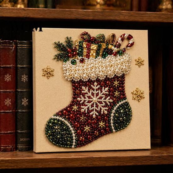 Sprankelende Parelkunstbenodigdheden DIY Kerst Kunstverfset, Kralen Knutselen voor Attente Vakantiegeschenken Liefhebbers Volwassenen, Beginners, Schattige Kerstman