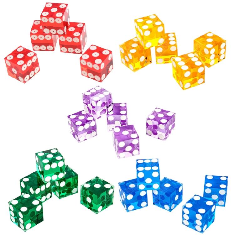 5pcs New 2022 Acrylic Dice Six Sided D6 19mm Casino Dice with for Razor Edges