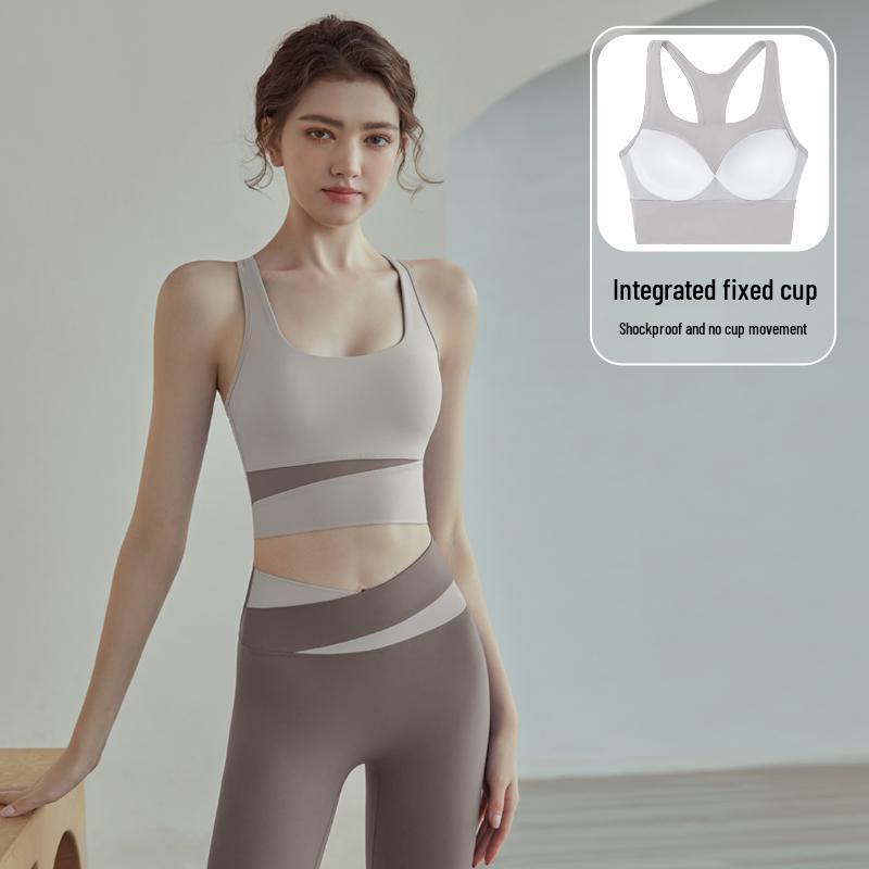 Soutien-gorge de sport antichoc pour femme - Anti-affaissement, Débardeur de course à pied et de yoga haute intensité avec beau design dorsal
