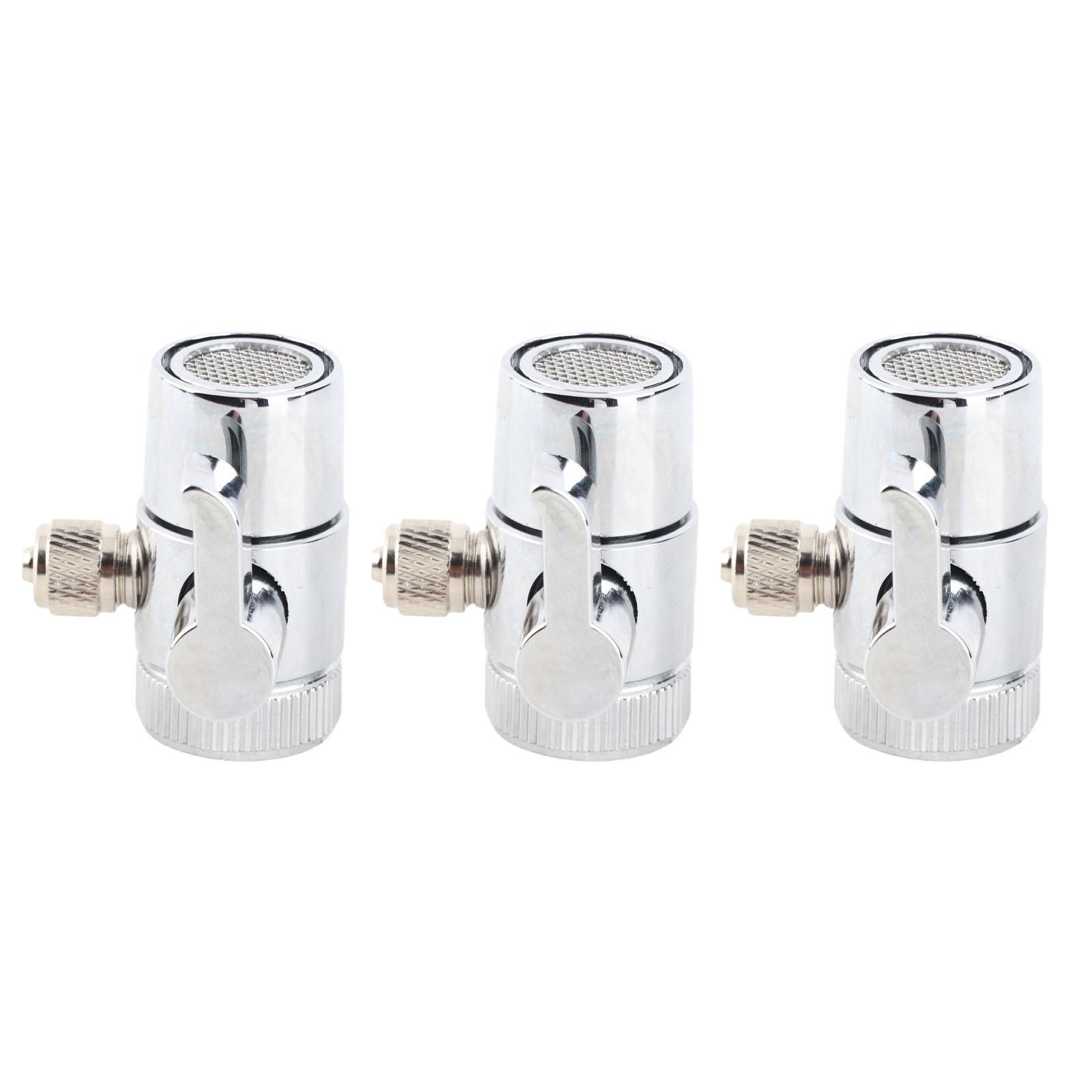 3pcs G1/4 Sink Faucet Diverter Valve High Temperature Proof Universal Faucet Diverter Sink Faucet Adapter серебряный