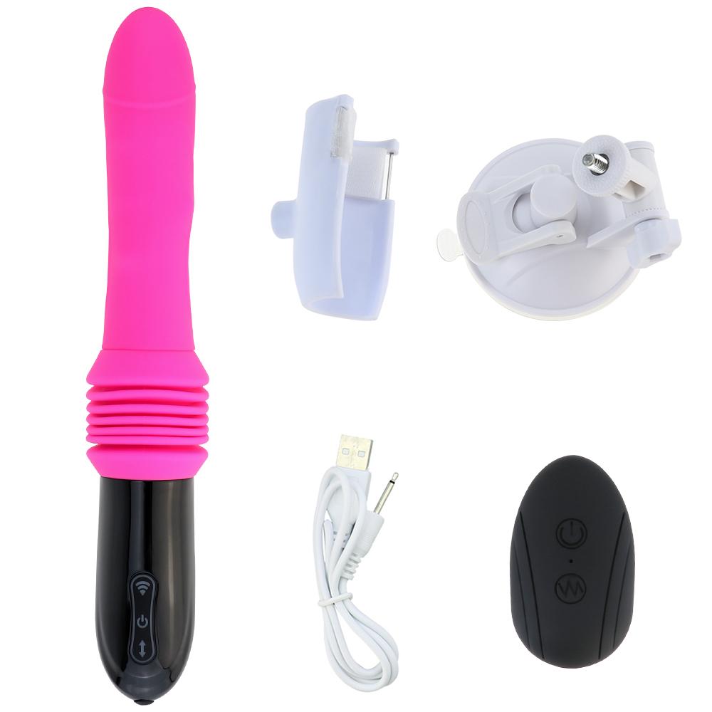 Automatický teleskopický dildo vibrátor sexuální stroj pro ženy muže G bod anální tlačení kundičky masturbace sexuální hračky pistole masér