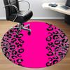 1pc Leopard Print Pink Office Round Rug, Non-slip, Soft and Durable Office Rug for Interior Decoration, Perfect for Office, Beautiful Decoration yy260