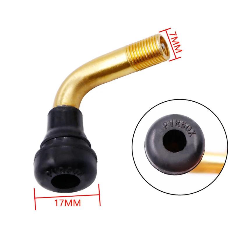 Car Tubeless Tyre Valve Copper Valve Elbow for Motorcycle Electric-bike Wheel Tubeless Tire Valve Stem Rubber Tire Nozzle Core