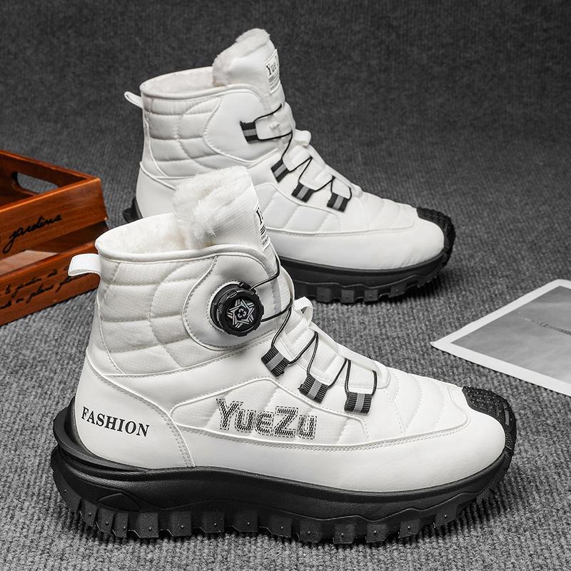 Men s plush velvet padded warm winter thick bottom heightening casual hiking outdoor mountaineering snow boots cotton boots 48 3180₽