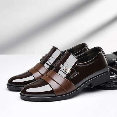New Men's Business Casual Leather Shoes Large Size Shoes Men's Wedding Shoes Pointed Toe Casual Shoes