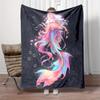 Magic Rainbow Tail Mermaid Underwater Art Print Flannel Blanket Comfortable Soft Plush Throw Blanket for Couch Bed Sofa