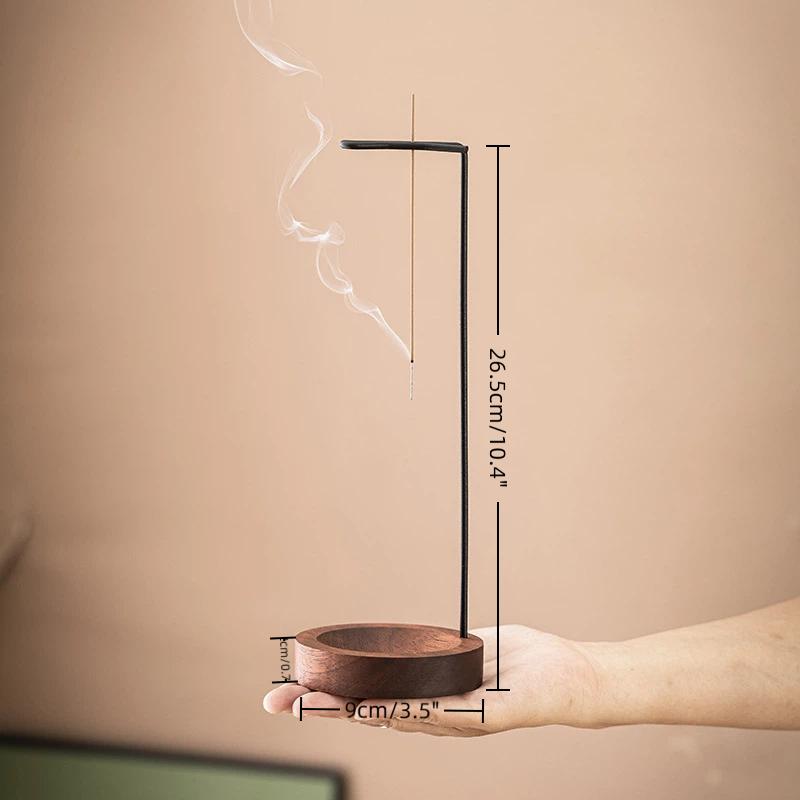 Creative Wooden Incense Burner - Upside down Design Anti-Ash Incense Stick Holder for Meditation Spa Room Home Decor