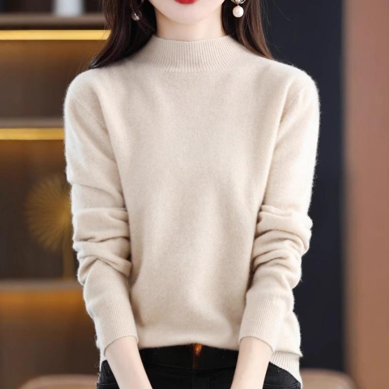 

DAFIFY Женская мода повседневная осень-зима однотонный принт длинный рукав полуводолазка свитера S