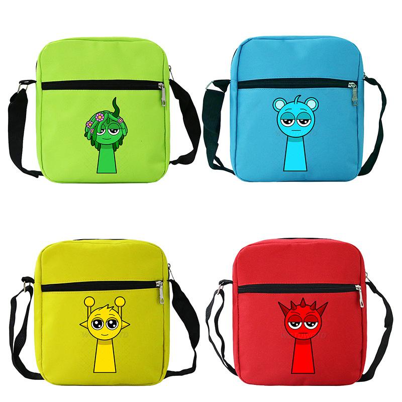 Schoolbag Women's Rhythm Box Sprunki Fun Cartoon Personalized Printing Messenger Bag Cross-Border Trend Children's Portable Shoulder Bag