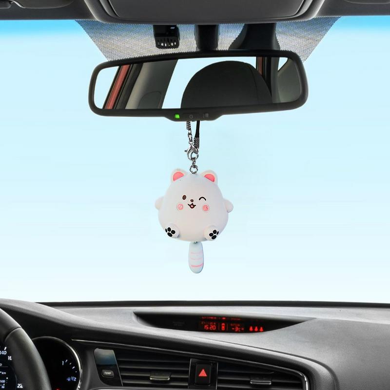 Cat Charm For Car Cute Kitten Car Rearview Pendant Car Rearview Pendant Decoration Car Hangable Resin Kitten Accessories