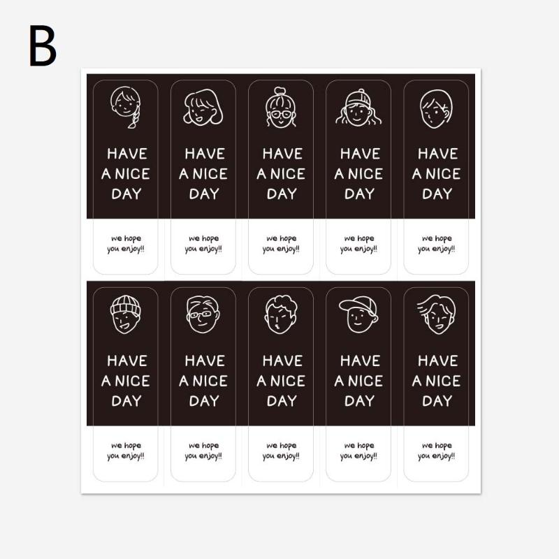 

10Sheets/Pack Have A Nice Day Thank You For Your Support Milk Tea Sticker Water Bottle Coffee Rectangle Seal Label Self-Adhesive B