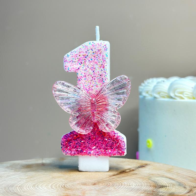 0-9 Number Cake Candles Party Supplies Purple Butterflies Candles Accessories Cake Shop Props Valentine's Anniversary Candles