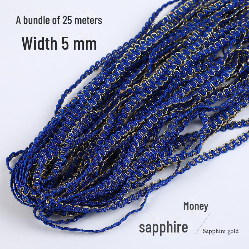 5mm Złota i Srebrna Koronka Falista na Akcesoria Odzieżowe DIY