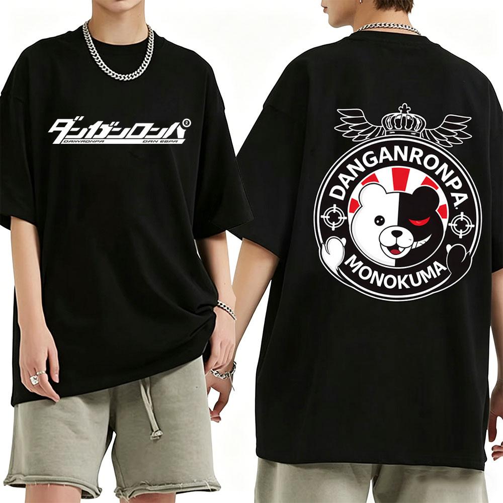 

Anime Danganronpa Monokuma T-shirt Summer Men Women Manga Funny Oversized Short Sleeve Unisex Cartoon Cosplay Tshirt Streetwe... S разноцветный