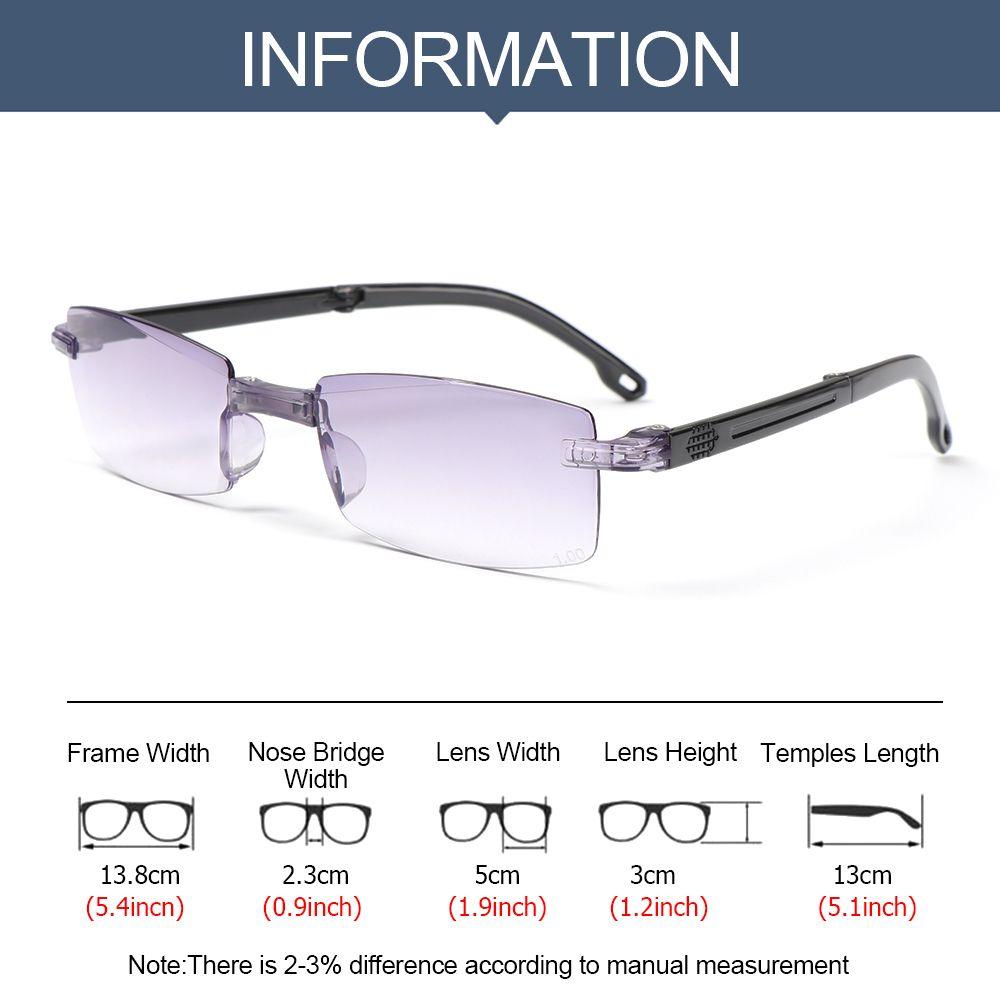 Folding Reading Glasses Men Women Rimless TR90 Anti Blue Light Computer Eyeglasses Presbyopic +1 0 to +4 0 with Case