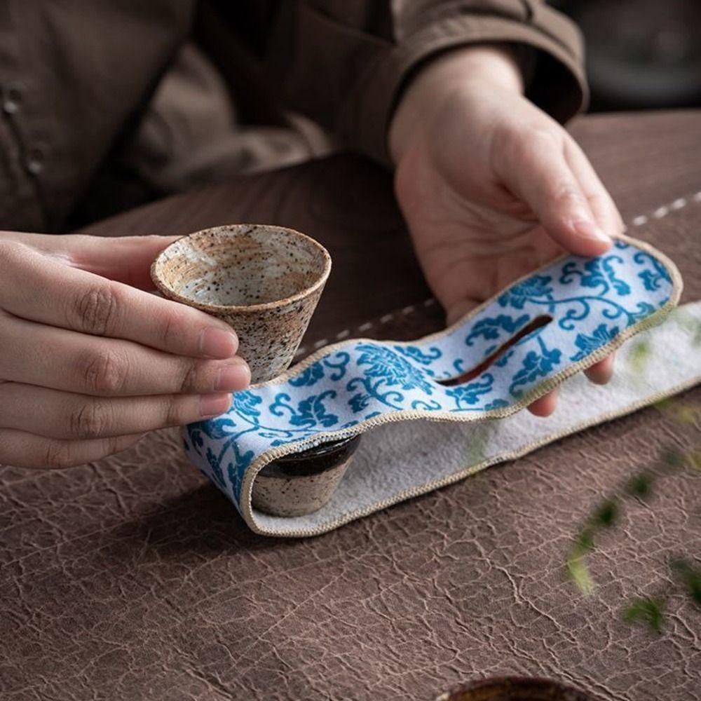 Anti-Drop Teapot Cover Cloth Suede Teapot Carrying Cover Retro Tea Accessories Tea Ceremony