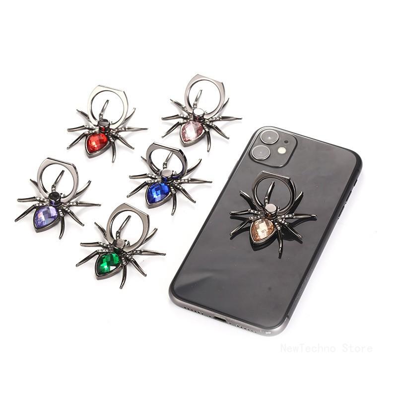 Universal Luxury Diamond Metal Spider Mobile Phone Finger Ring Holder 360 Rotate Stand for iPhone Sumsang Huawei Xiaomi