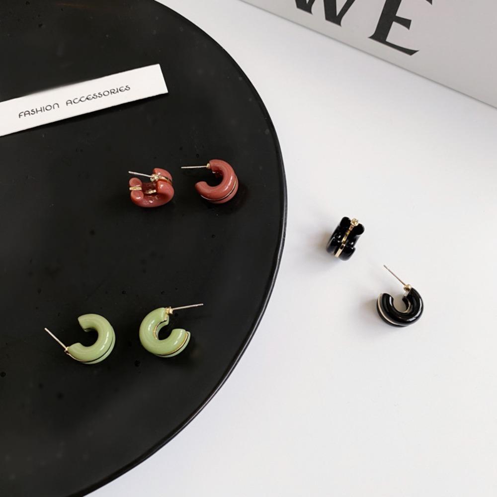 

Шикарные сладкие красочные геометрические серьги из цинкового сплава из смолы из цинкового сплава, серьги в форме серьги для вечеринок, ювелирные изделия, акриловые серьги