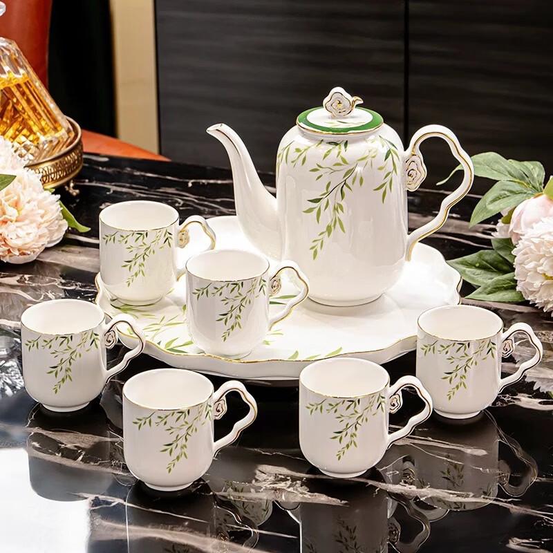 Elegant New Chinese Gilded Ceramic Tea Set
