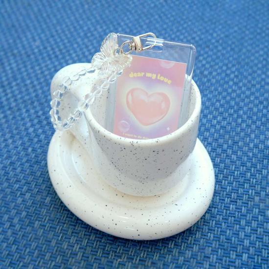 Ocheck Wansochae Transparent Poker Holder Keyring Set, a Popular Phrase In Korea