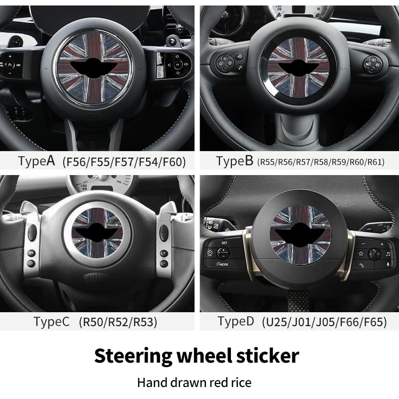Adesivo per Volante Auto Per Mini Cooper F56 F55 F60 R56 R60 F65 U25 Countryman Adesivi in Pelle PU Accessori Interni Auto