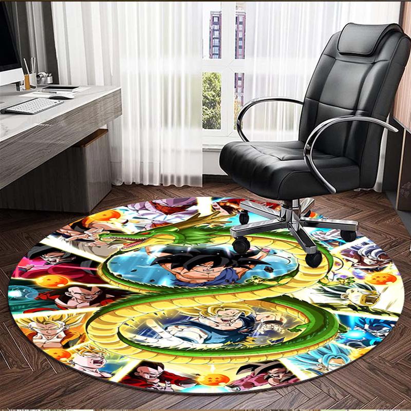 DRAGON BALL Print Round Rug, Washable Floor Carpet, For Entryway Dorm Laundry Room Office Study, Home Decor Birthday Christmas Gift
