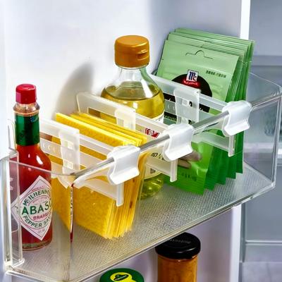 6/12 Adjustable Refrigerator Space Divider - Expandable Drink and Sauce Organizer - Maximize Fridge Storage, Neatly Arrangeds