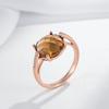 Modischer Runder Helles Braun Natürlicher Zirkon Brautring Für Damen Einfach Roségold Farbe Hohe Qualität Tägliche Schmuckstücke