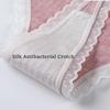 Women Pure Cotton Sexy Lace Mid Waist Ladies Thong Underwear