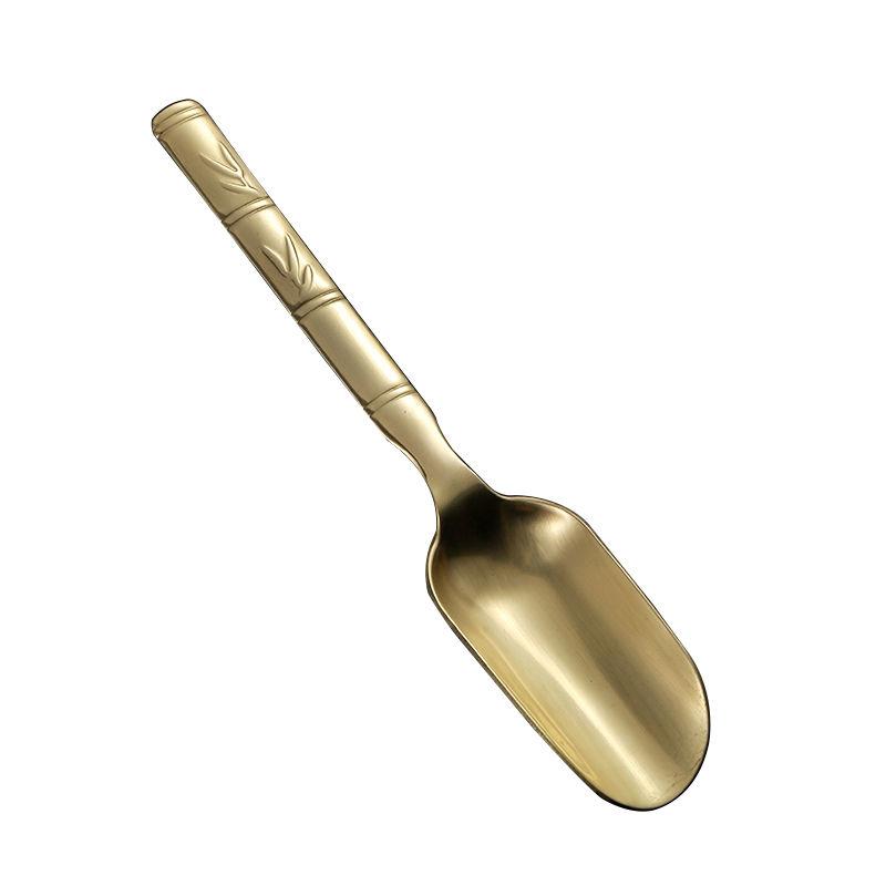 Brass Copper Dinnerware Set Spoon Tea Spoon Dessert Coffee Ice Cream Spoons Kitchen Accessories Bar Tools New Bamboo Creative