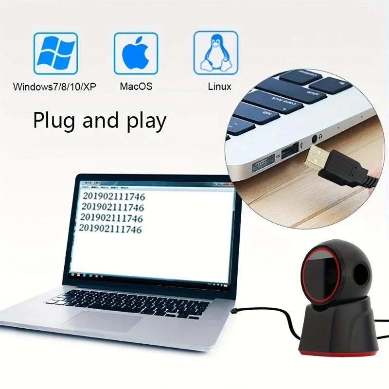 Wired 2D Barcode Scanner Desktop Scanning Platform Auto QR Code Data Matrix PDF417 Bar Code Reader USB For Retail Supermarket