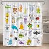 Funny Cartoon Animals Shower Curtains Cute Panda Owl Pet Cat Kids Bath Curtain Polyester Fabric Children Home Bathroom Decor Set