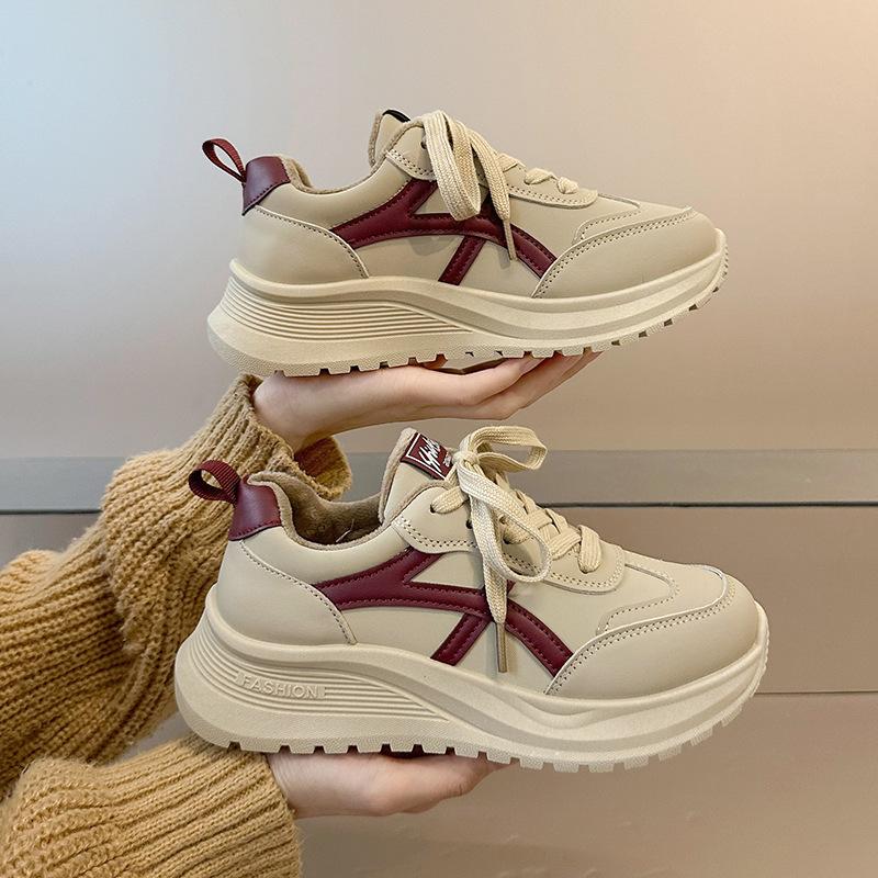 Fleece dad shoes women's 2025 autumn and winter new versatile casual platform sports shoes lightweight warm Forrest Gump shoes