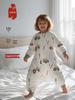 Saco de Dormir Infantil 100% Algodão com Pernas Separadas: Pijama de Peça Única Espessado Anti-Chute para Outono/Inverno