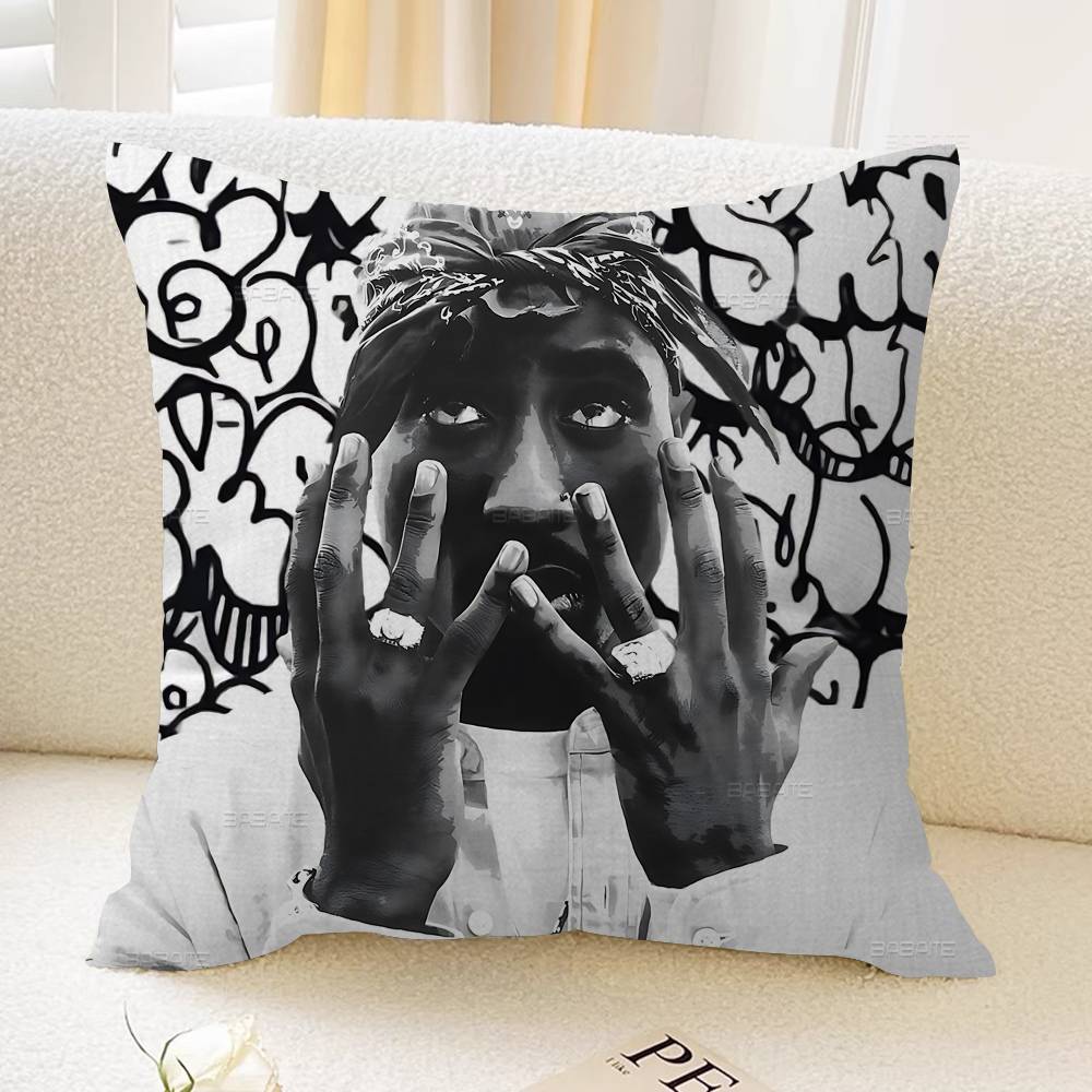

Rapper 2Pac Tupac Amaru Shakur Cushion Cover Decorative Pillow Sofa Home Decor Case Pillow Cases 30cmx30cm
