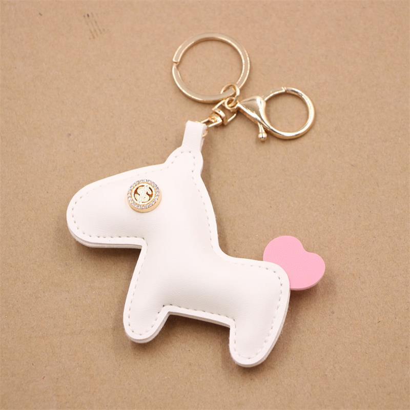 

Trendy Cute Horse Heart Tail Pony Pu Leather Keychain Pendant Phone Chain Bag Hanging Backpack Decoration Accessory Gift